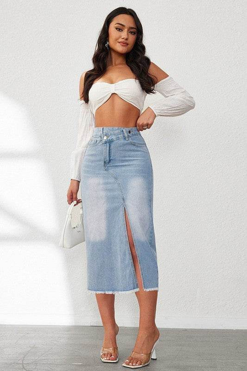 WOMEN FASHION DENIM SKIRT