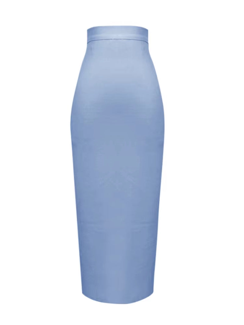 Women Candy Color Sexy Neon Green Pink Orange Yellow Pink Midi Knee Length Bandage Skirt Designer Pencil Skirt Faldas 78Cm