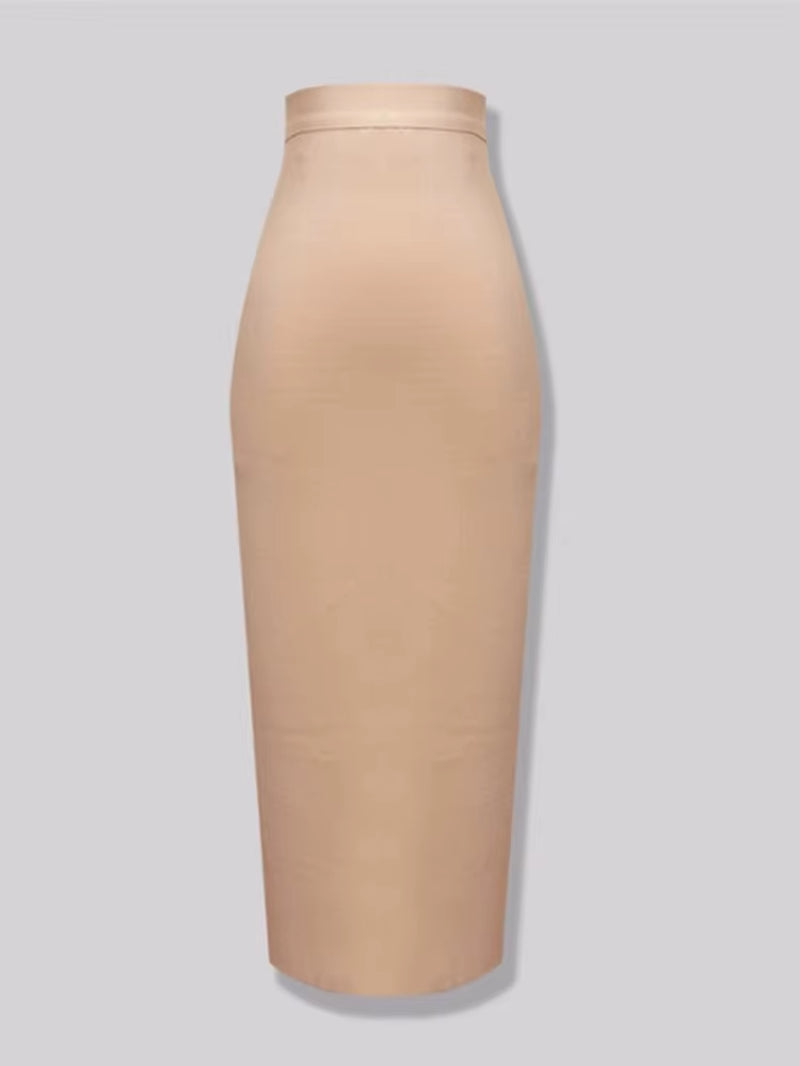Women Candy Color Sexy Neon Green Pink Orange Yellow Pink Midi Knee Length Bandage Skirt Designer Pencil Skirt Faldas 78Cm