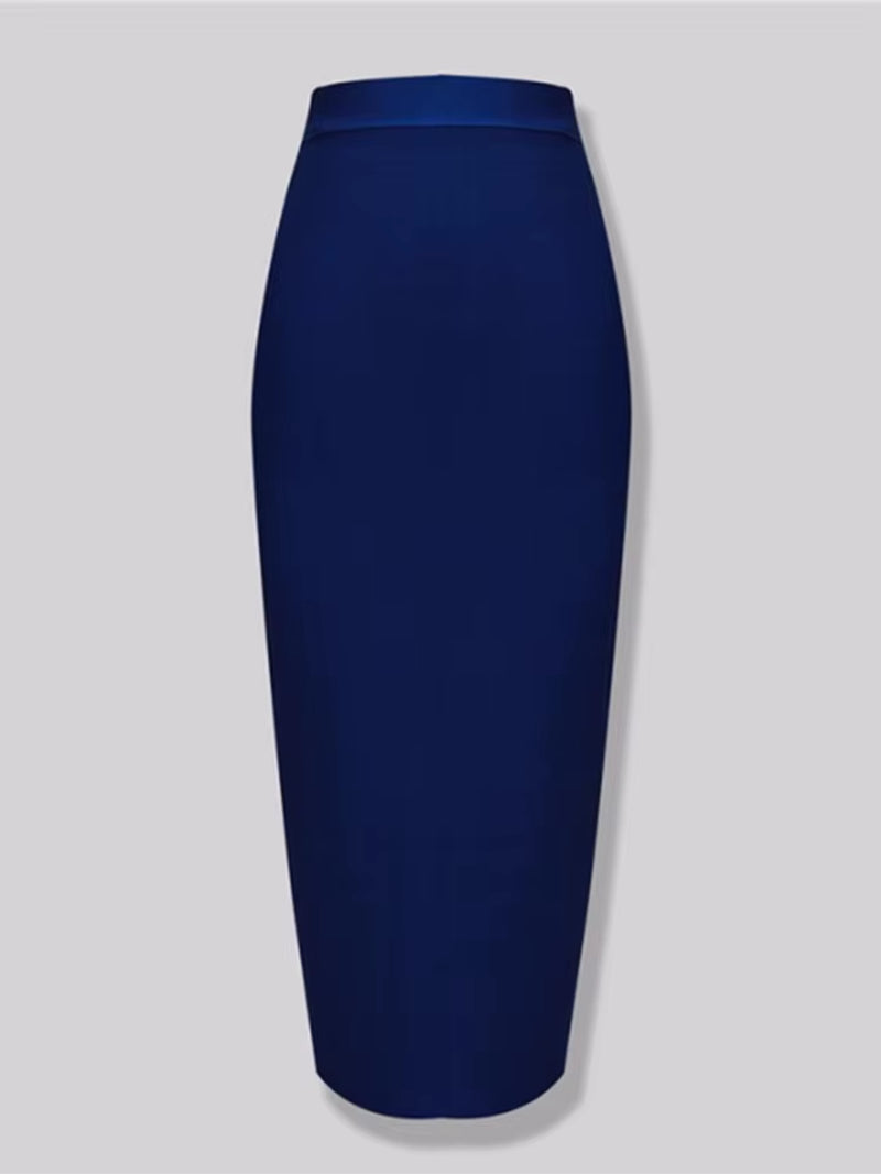 Women Candy Color Sexy Neon Green Pink Orange Yellow Pink Midi Knee Length Bandage Skirt Designer Pencil Skirt Faldas 78Cm