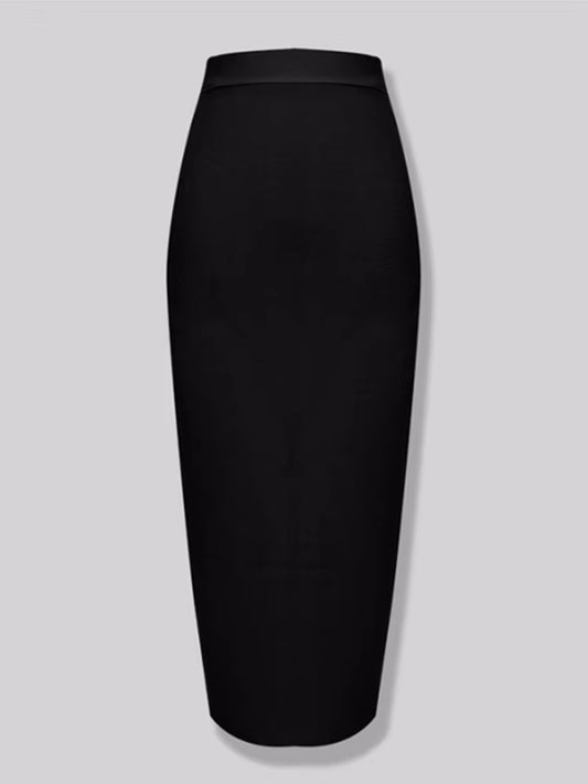 Women Candy Color Sexy Neon Green Pink Orange Yellow Pink Midi Knee Length Bandage Skirt Designer Pencil Skirt Faldas 78Cm