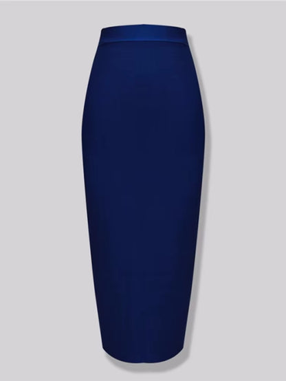 Women Candy Color Sexy Neon Green Pink Orange Yellow Pink Midi Knee Length Bandage Skirt Designer Pencil Skirt Faldas 78Cm